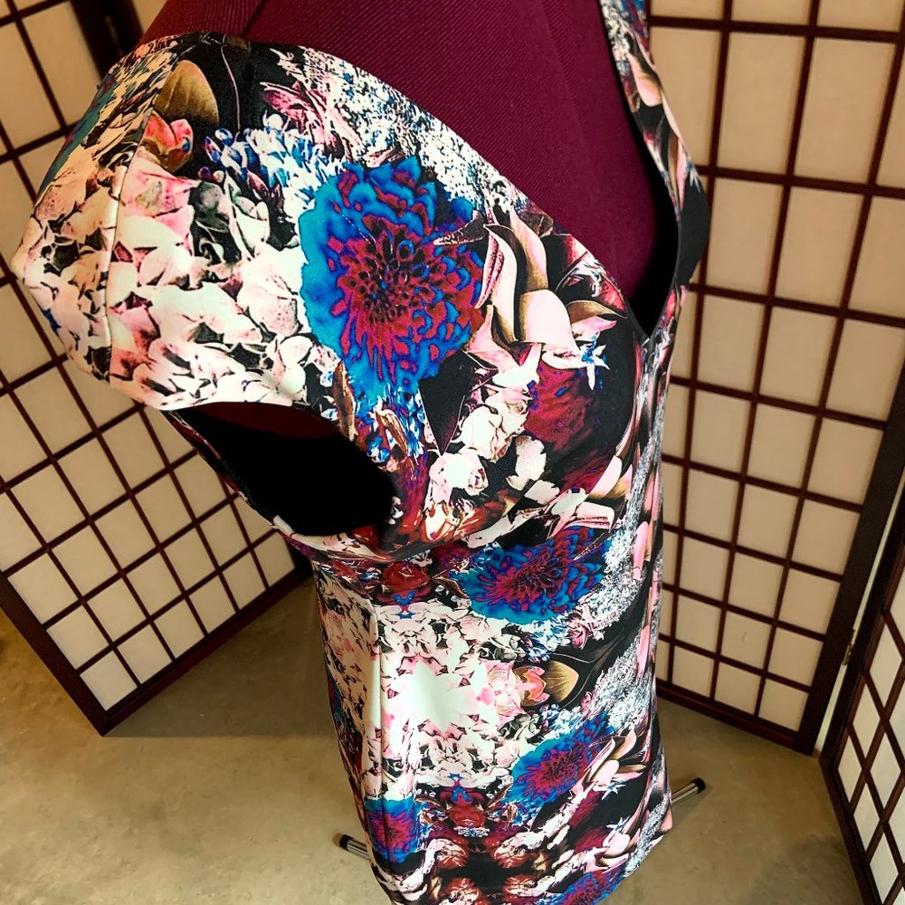 Floral Print Mini Bodycon Dress